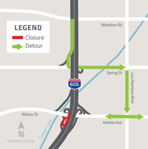 Closure: Southbound I-605 Loop Off-Ramp to Eastbound Katella Avenue