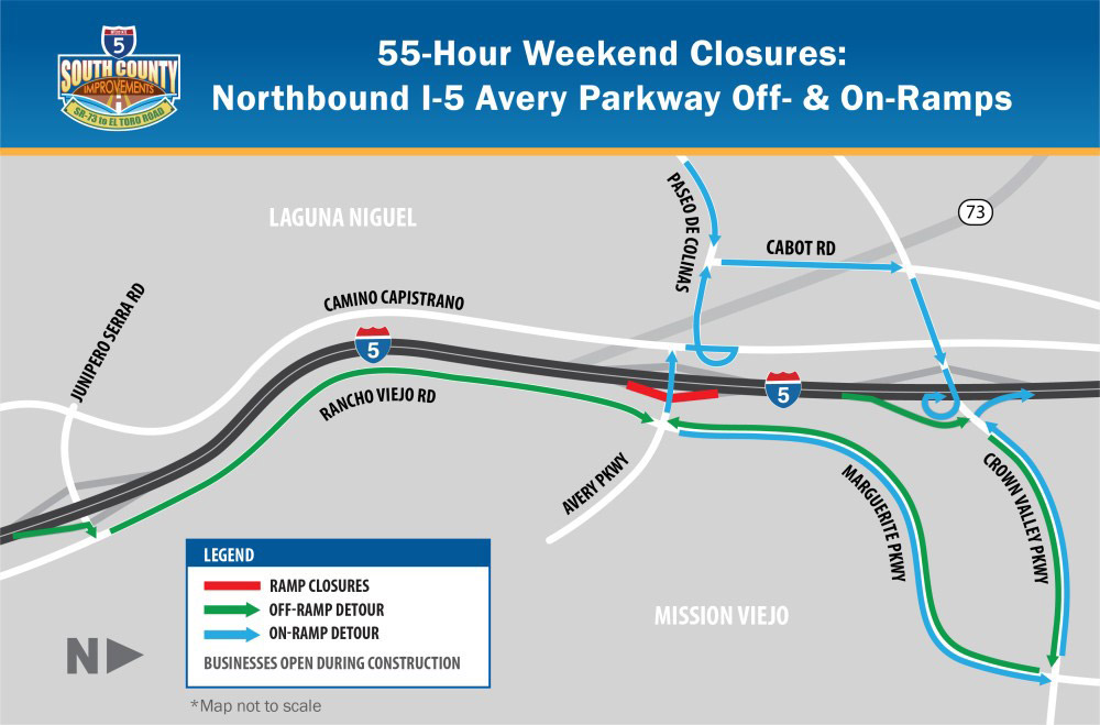 I-5 South Closure Map