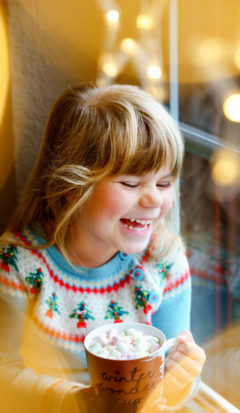 girl and hot chocolate